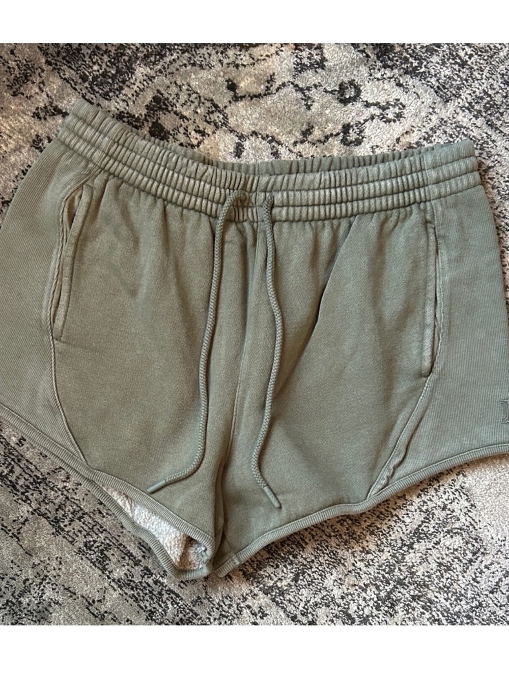 PINK lounge shorts in sage green